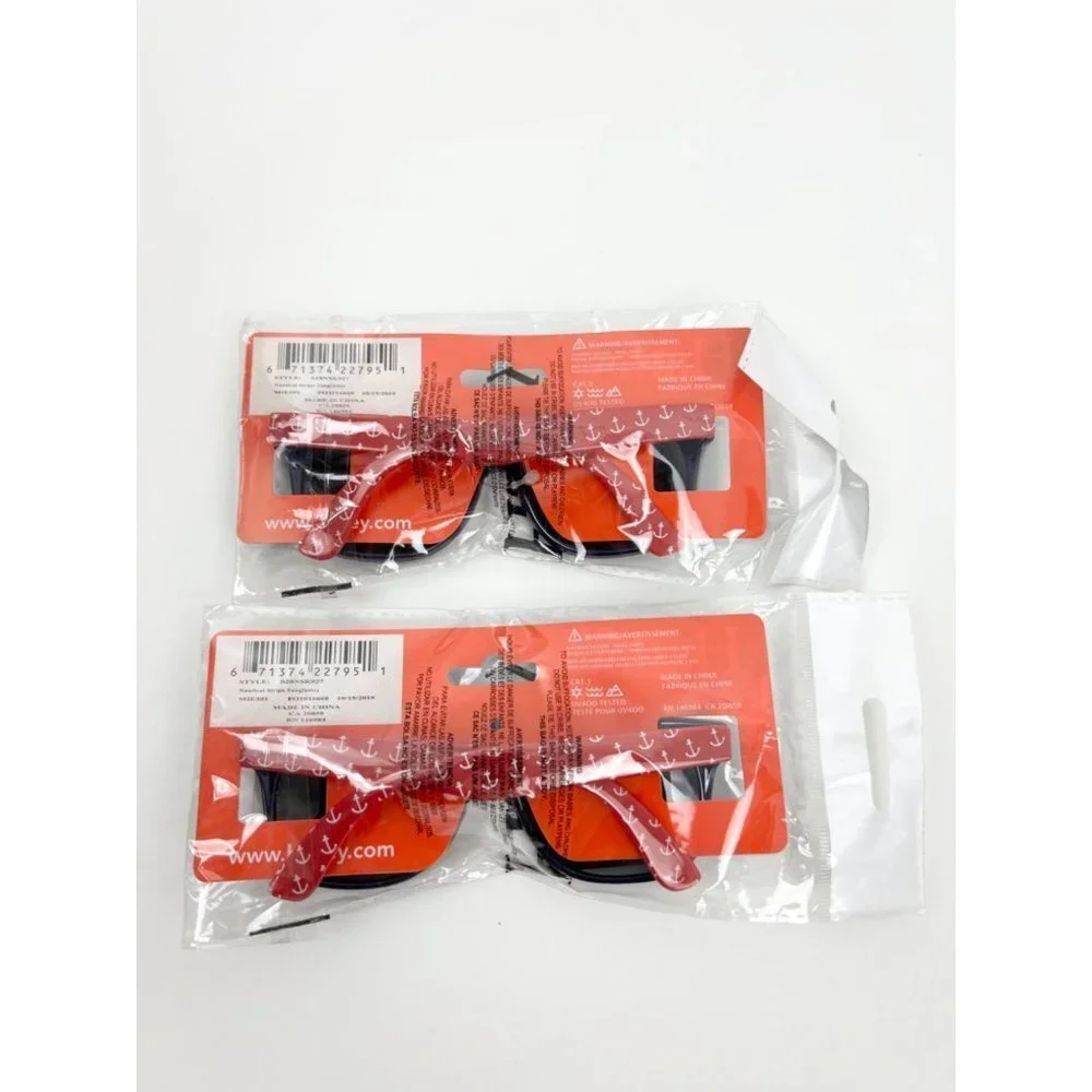 HATLEY Kid’s Nautical Stripe Square Frame Sunglasses, Two Pairs, NWT!
